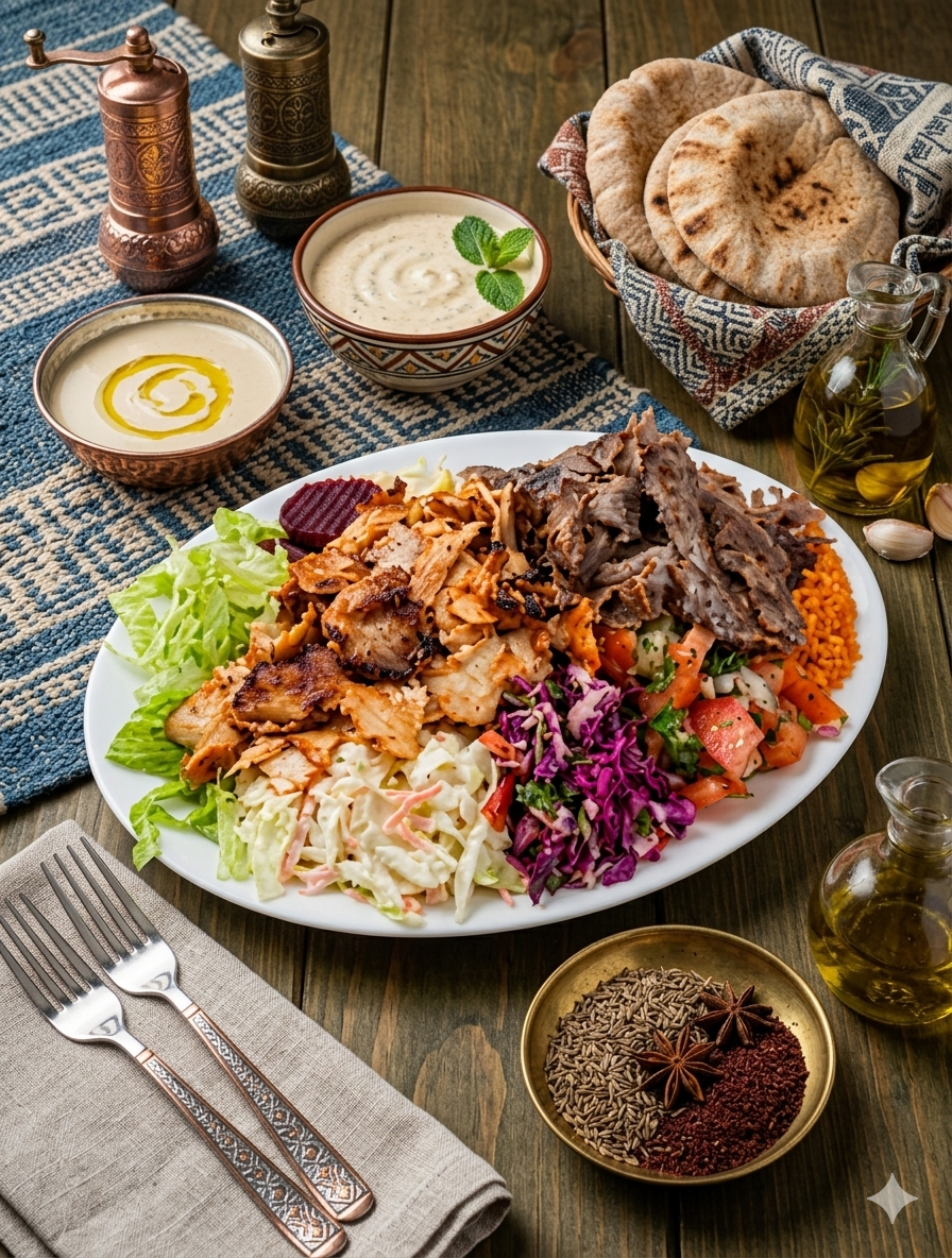 Chicken Shawarma Wrap at Babylon Falafel Ħamrun with garlic sauce and pickles