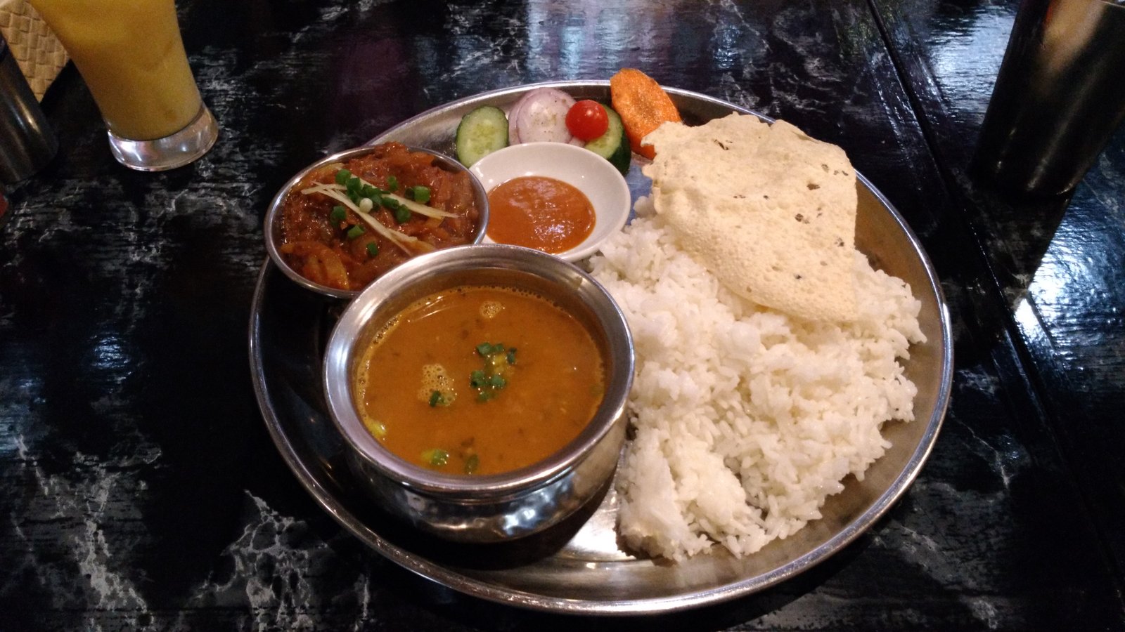 Vegetable Curry and Dal at Annapurna Valletta, halal vegetarian Malta