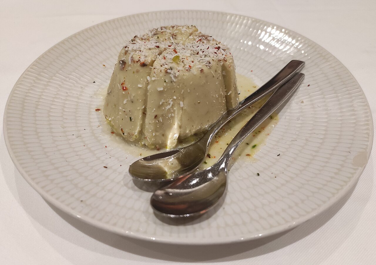 Kulfi — dense traditional Indian ice cream with pistachio