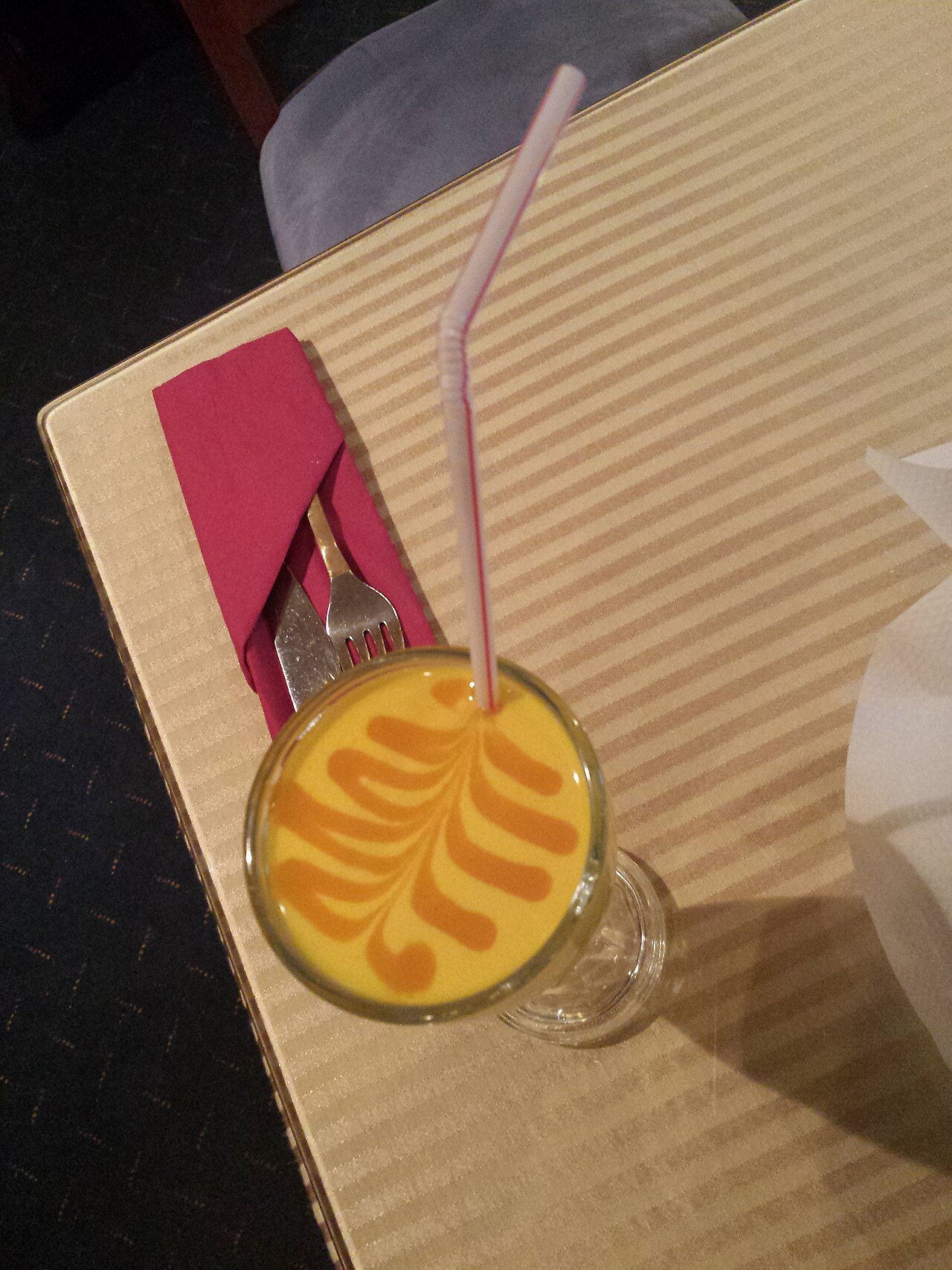 Mango lassi, chilled mango yogurt drink at Chaska Point Malta
