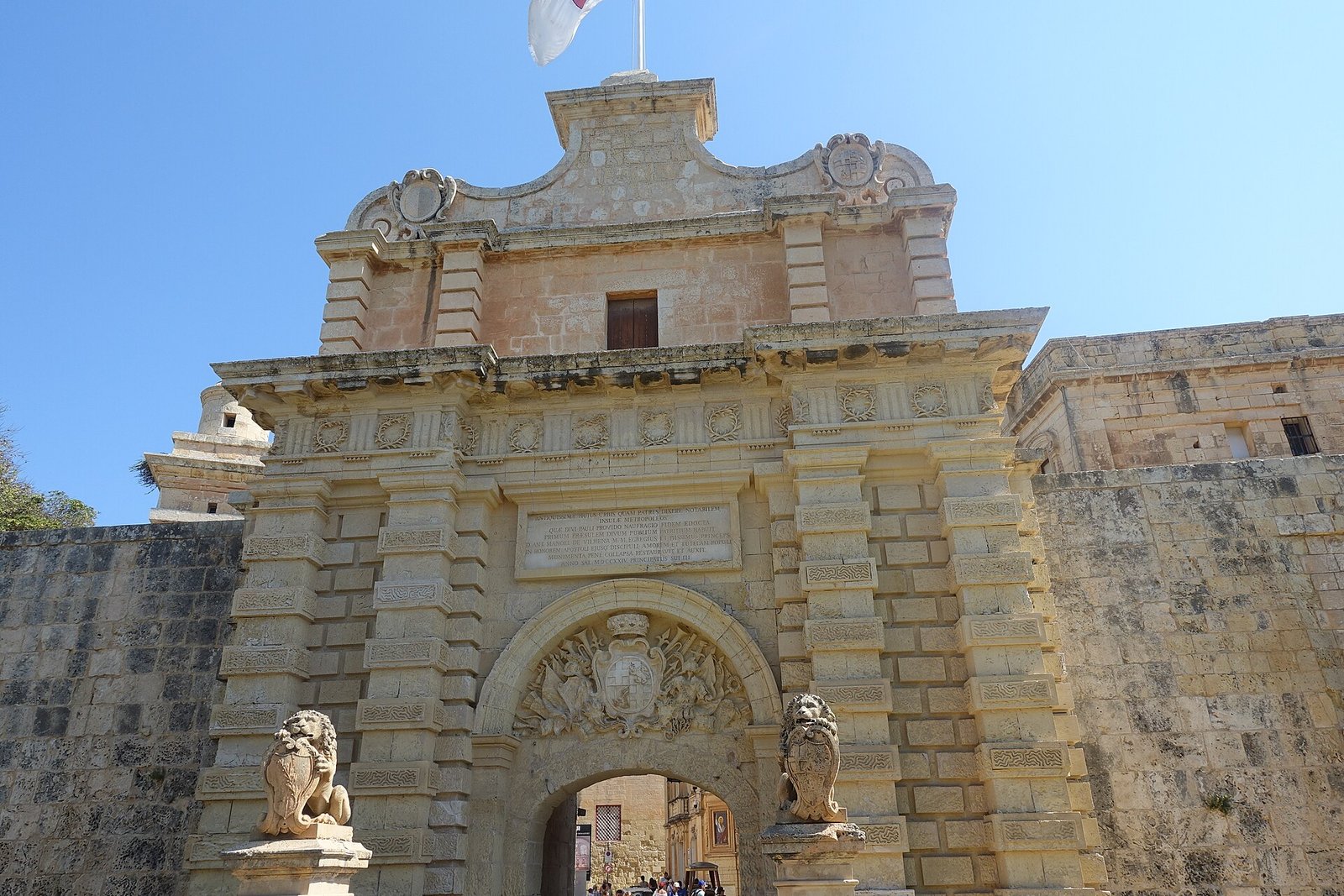 Mdina Main Gate and silent limestone streets, Malta